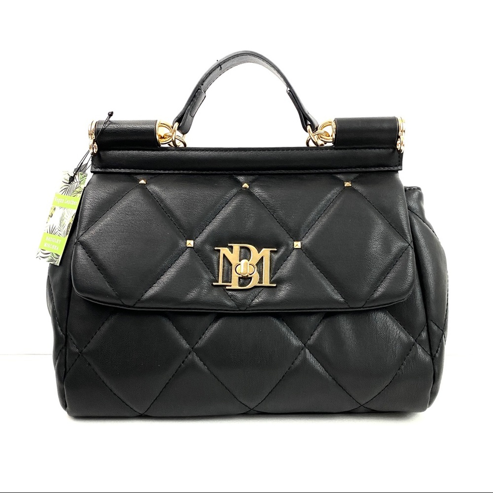 Badgley Mischka big diamond studs quilted bag